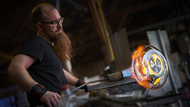 Glasmuseum Glas verhitten